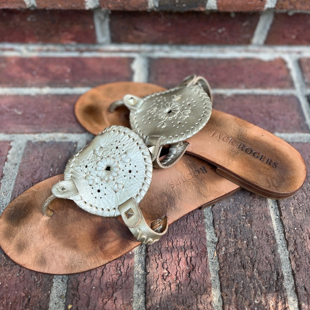 Jack Rogers Gold Sandals